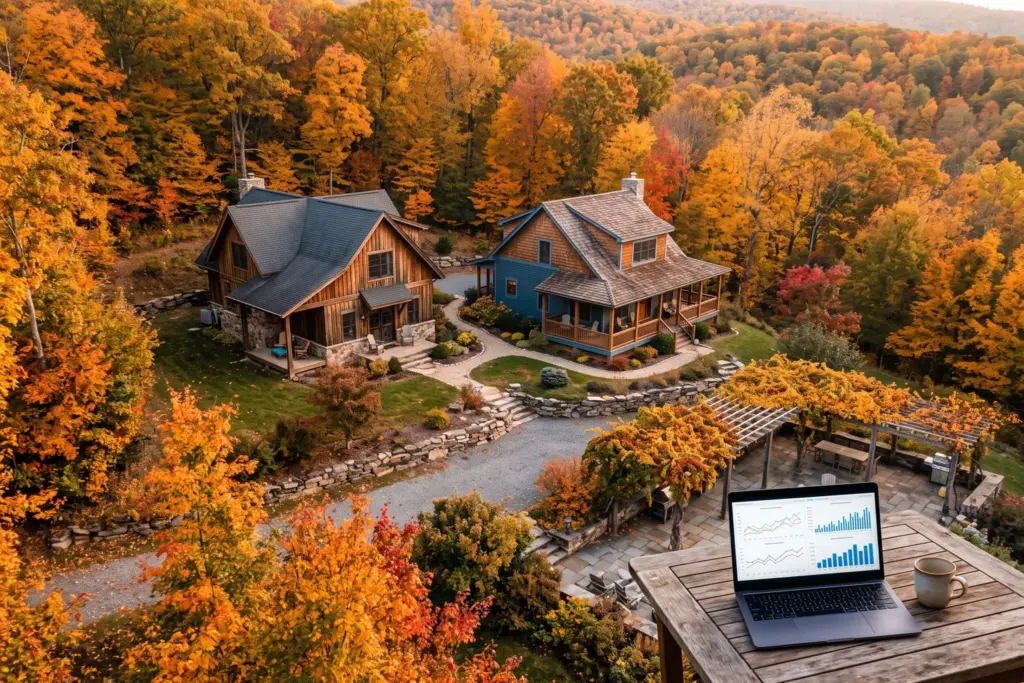 Vacation rental properties with autumn foliage, investor planning for 2027 STR strategy