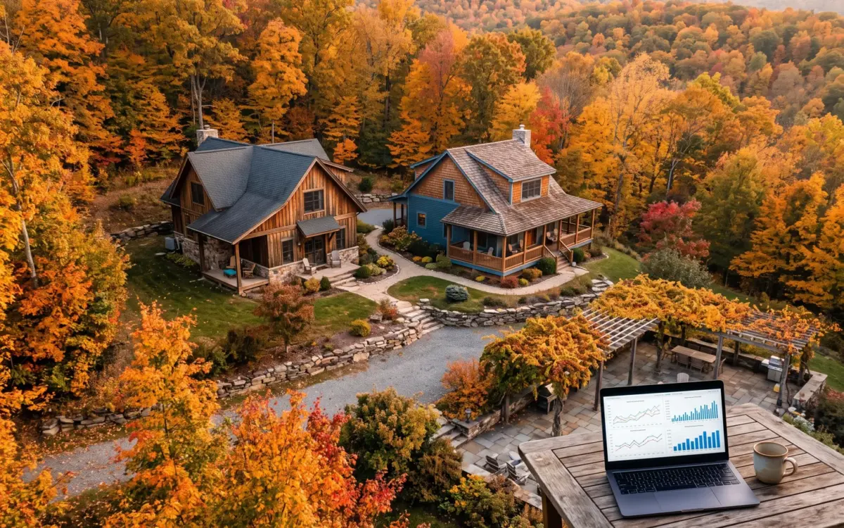 Vacation rental properties with autumn foliage, investor planning for 2027 STR strategy